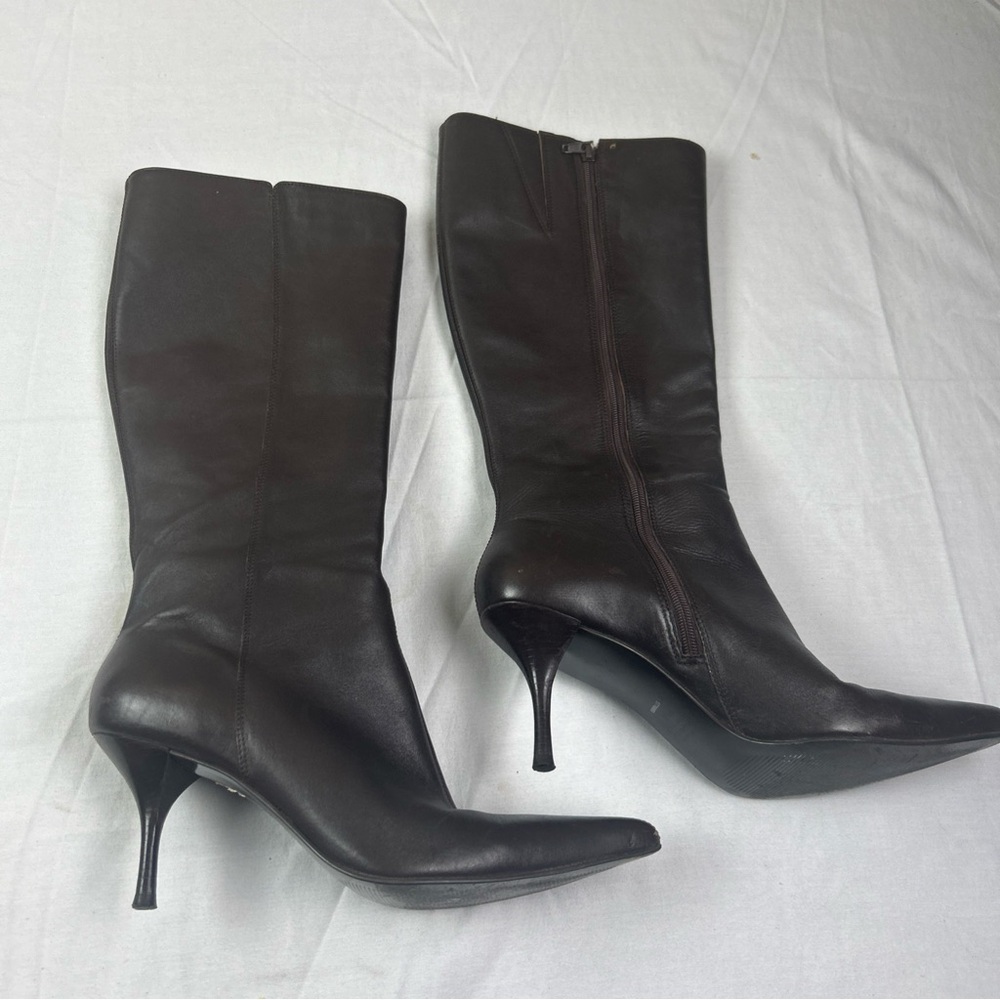 Diba Women's Dark Brown Pointed-Toe Mid-Calf Heeled Boots